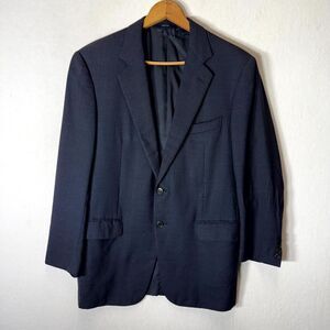 Ermenegildo Zegna Mens Blue and Black Blazer Suit Jacket 50R 100% Wool